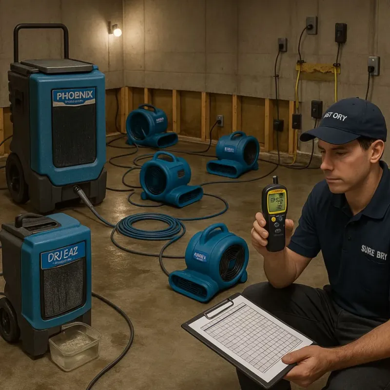 Structural Drying and Dehumidification process in Linden, MI